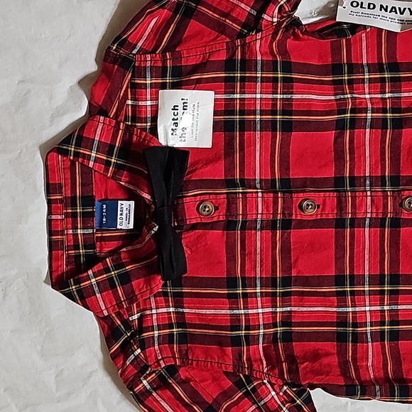 Old Navy Long-Sleeve Printed Poplin Shirt & Bow-Tie Set Toddler Boy 18-24 Month - Picture 5 of 12